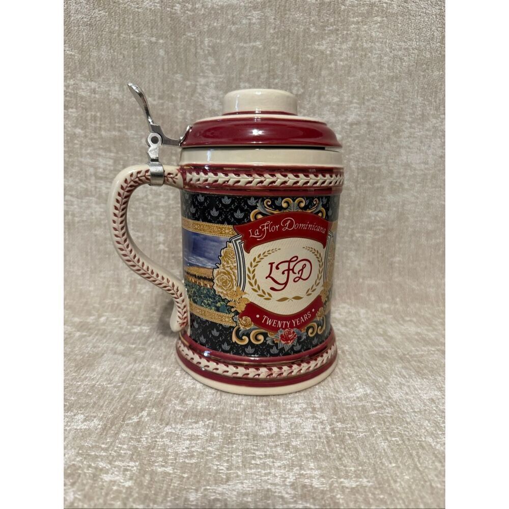 Vtg La Flor Dominicana LFD 1994 20th Anniversary Lidded Beer Stein Multicolor OS